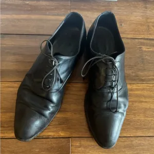 Prada Oxford Formal Shoes Black Leather Lace Ups Size 7.5