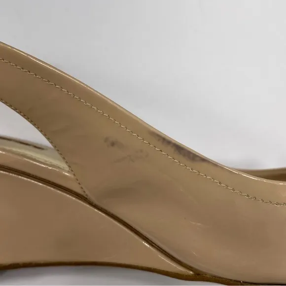 Prada Tan Wedge Sandals with Peep-Toe Design
