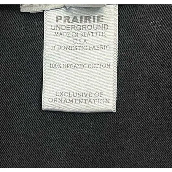 Prairie Underground Ideal Ease Organic Cotton Draped Black Dress Size Small NEW