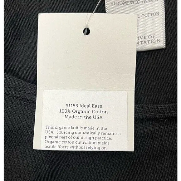 Prairie Underground Ideal Ease Organic Cotton Draped Black Dress Size Small NEW