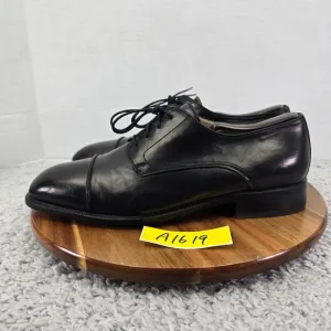 Principe Black Leather Business Office Cap Toe Oxford Derby Dress Shoe Mens 10.5