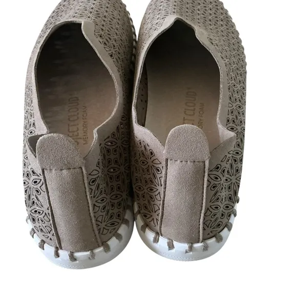 Project cloud Women's Slip-On Loafers in Taupe perforated slip on casual shoes 9