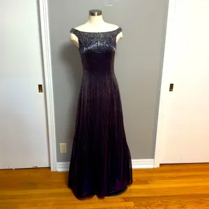 Purple, fully beaded, off the shoulder, formal gown by Jovani