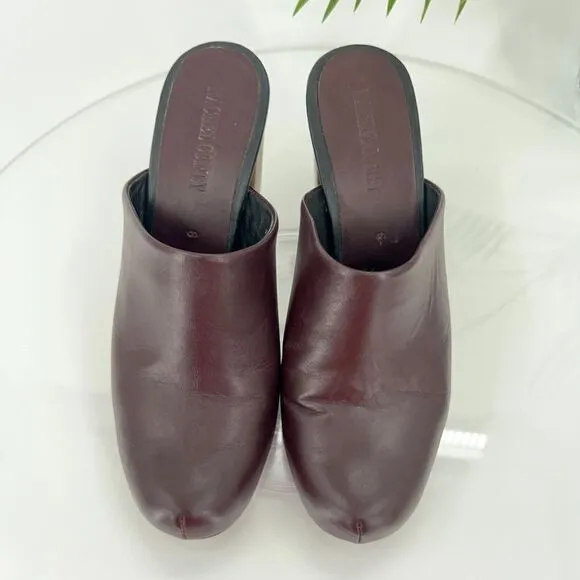 Rachel Comey Asher Mule Women's Size 6 Bordo Red Leather Slip On Wooden Shoes