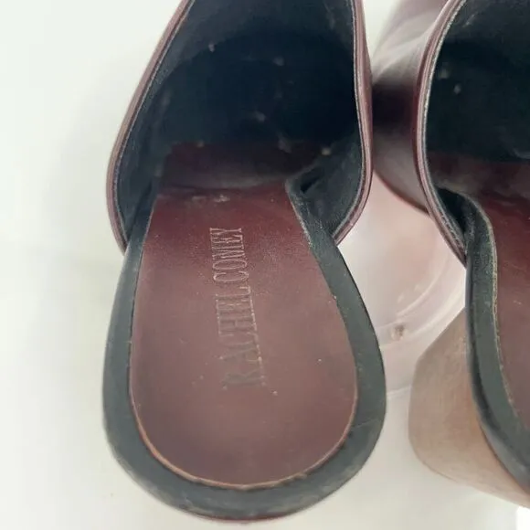 Rachel Comey Asher Mule Women's Size 6 Bordo Red Leather Slip On Wooden Shoes