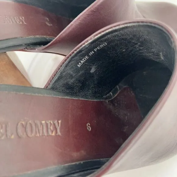 Rachel Comey Asher Mule Women's Size 6 Bordo Red Leather Slip On Wooden Shoes