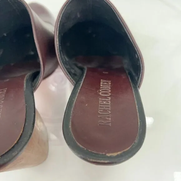 Rachel Comey Asher Mule Women's Size 6 Bordo Red Leather Slip On Wooden Shoes