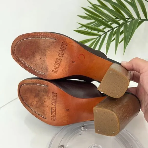 Rachel Comey Asher Mule Women's Size 6 Bordo Red Leather Slip On Wooden Shoes