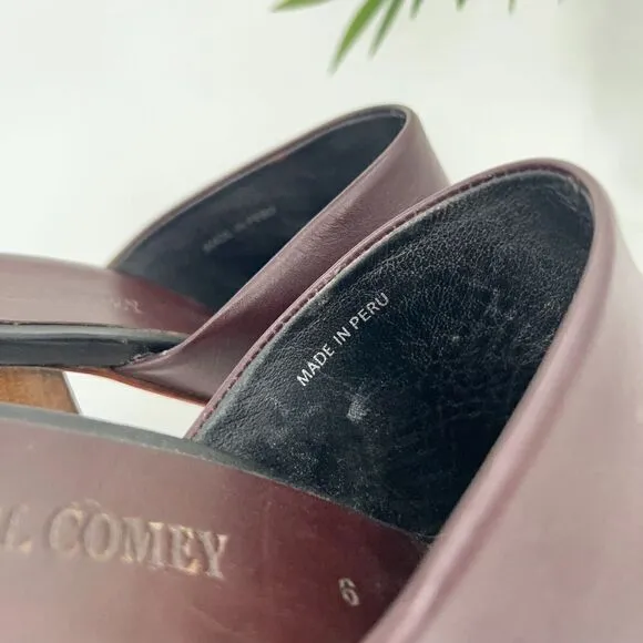 Rachel Comey Asher Mule Women's Size 6 Bordo Red Leather Slip On Wooden Shoes