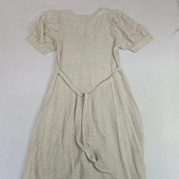Rachel Pally - Beige Puff Sleeve Button-Up “Piper” Maxi Dress Sz M