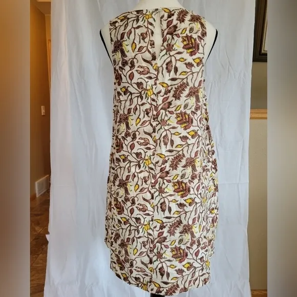 Rachel Zoe NWT batnik printed 100% Linen sleeveless shift dress w/ pockets XS