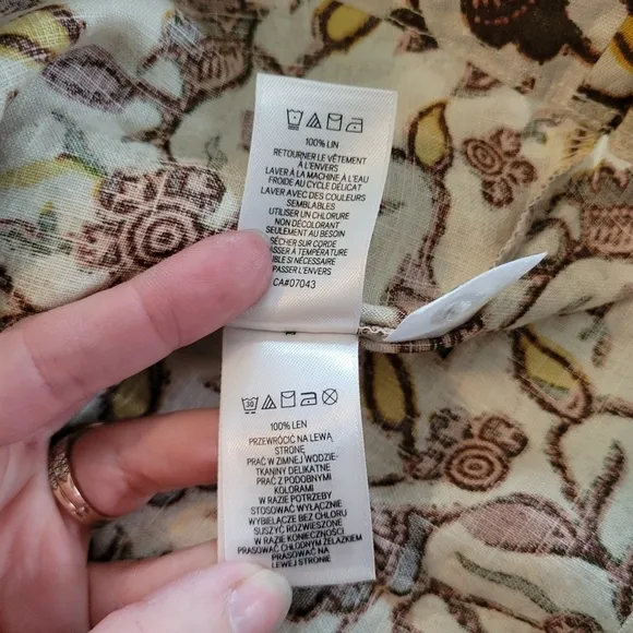 Rachel Zoe NWT batnik printed 100% Linen sleeveless shift dress w/ pockets XS