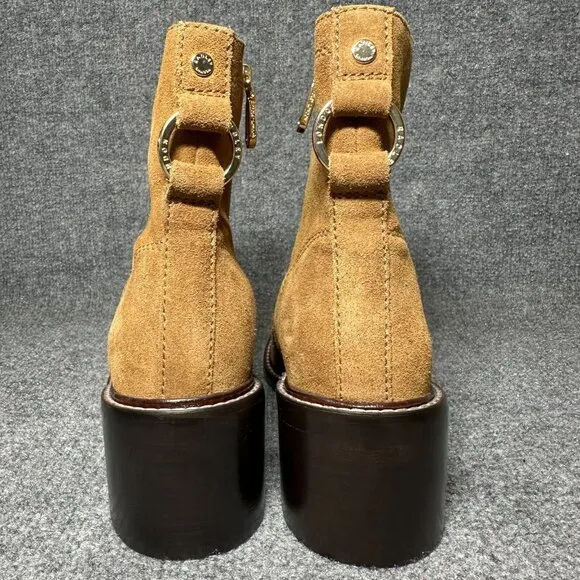 Radley London Ankle Boots Womens Size 8 Camel Brown Leather Side Zip Booties