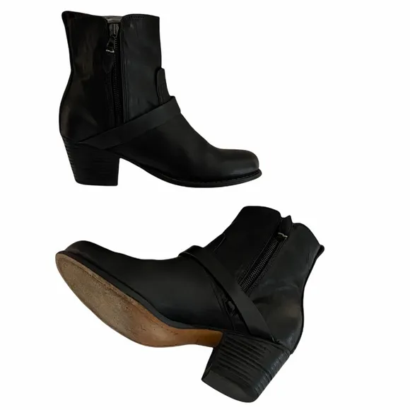 Rag &amp; Bone  HARPER Black Leather Ankle Boots 9.5