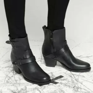 Rag &amp; Bone  HARPER Black Leather Ankle Boots 9.5