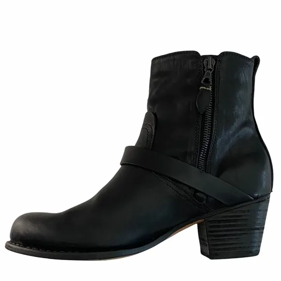 Rag &amp; Bone  HARPER Black Leather Ankle Boots 9.5