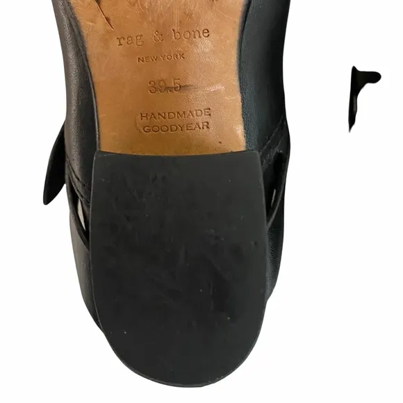Rag &amp; Bone  HARPER Black Leather Ankle Boots 9.5