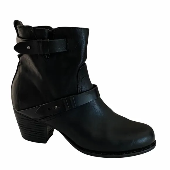 Rag &amp; Bone  HARPER Black Leather Ankle Boots 9.5