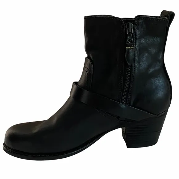 Rag &amp; Bone  HARPER Black Leather Ankle Boots 9.5