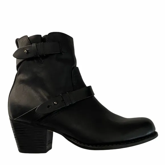 Rag &amp; Bone  HARPER Black Leather Ankle Boots 9.5