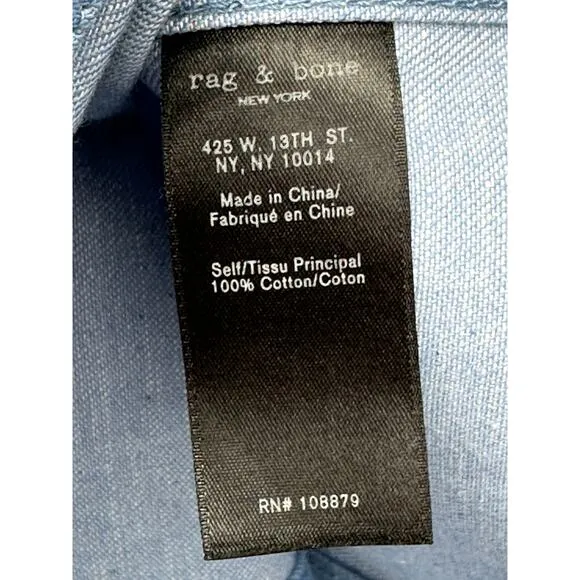 Rag &amp; Bone Suffolk Mini Dress in Pale Blue 00 ($395)