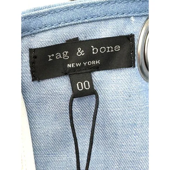 Rag &amp; Bone Suffolk Mini Dress in Pale Blue 00 ($395)