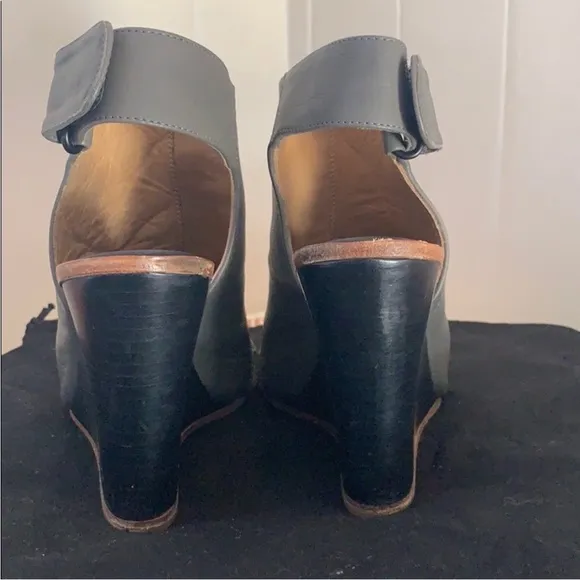 rag &amp; bone Wembley Leather Wedges in Taupe
