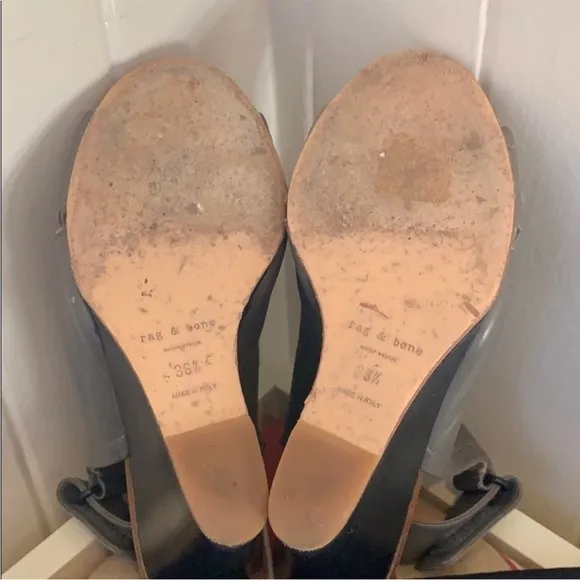 rag &amp; bone Wembley Leather Wedges in Taupe