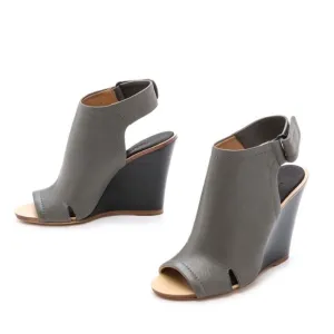 rag &amp; bone Wembley Leather Wedges in Taupe