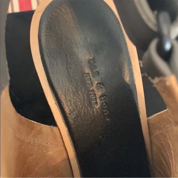 rag &amp; bone Wembley Leather Wedges in Taupe