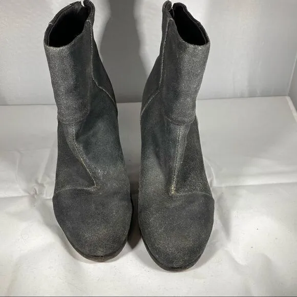 𝅺Rag &amp; Bone Authentic Distressed Black Leather Booties Sz 36 (US size 6)