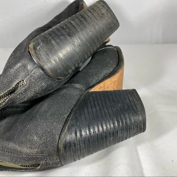 𝅺Rag &amp; Bone Authentic Distressed Black Leather Booties Sz 36 (US size 6)