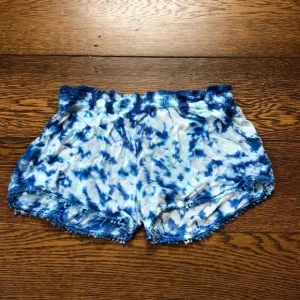 Raga Blue   White Tie Dye Pull On Boho Shorts XS