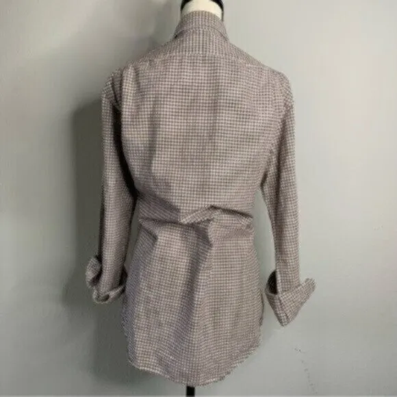 Ralph Lauren Brown &amp; White Checkered Button-Down Shirt