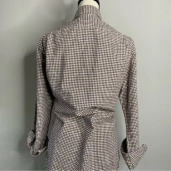 Ralph Lauren Brown &amp; White Checkered Button-Down Shirt