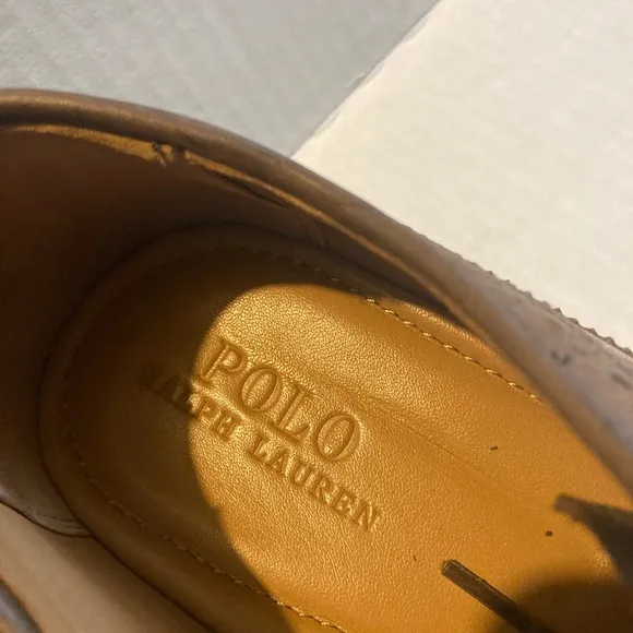 Ralph Lauren Classic Brown Leather Men's Brogues Formal Shoes Size 9.5