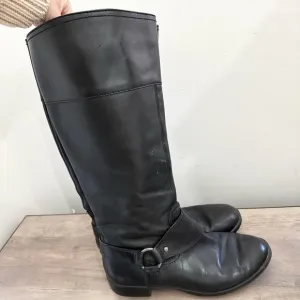 Ralph Lauren Sulita RLL Boots Knee High Black Leather Riding Shoes Womens Sz 7.5