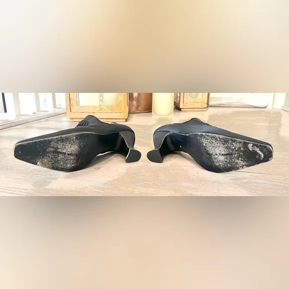 RALPH LAUREN Vintage Satin Beaded Formal Pumps