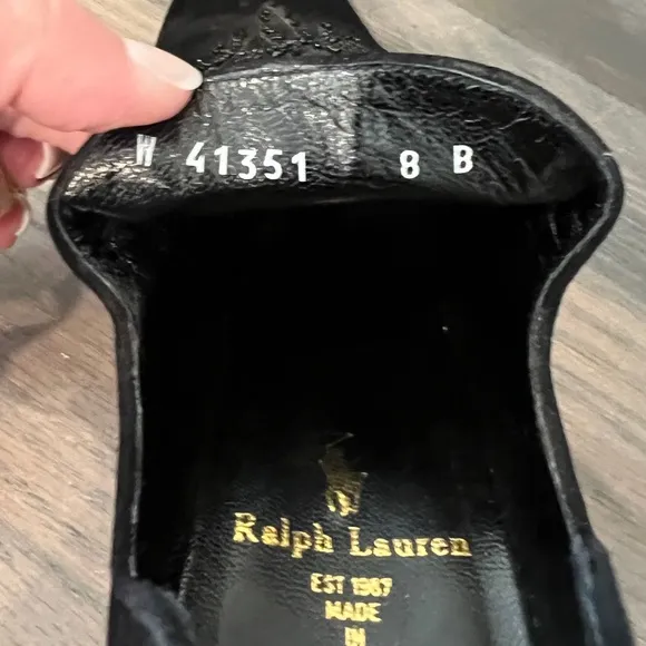 RALPH LAUREN Vintage Satin Beaded Formal Pumps