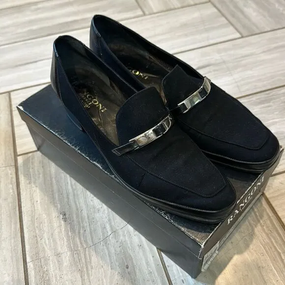 Rangoni Italian Eufemia Loafer Flats with Silver Detail US 9