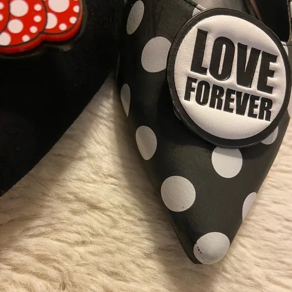 Rare House of Avenues polka dot red/black/white pointed flats small heel size 39