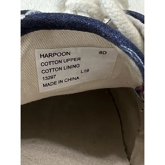 RARE POLO RALPH LAUREN HARPOON TROPICAL Multi Canvas Tennis Boat Shoes Size 8 D