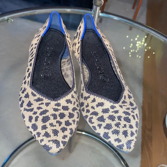 Rare Rothy’s Animal Print Pointed-Toe Flats