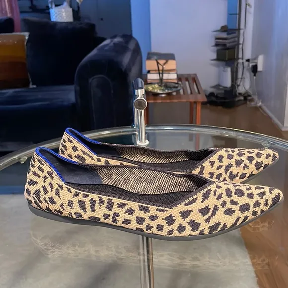 Rare Rothy’s Animal Print Pointed-Toe Flats