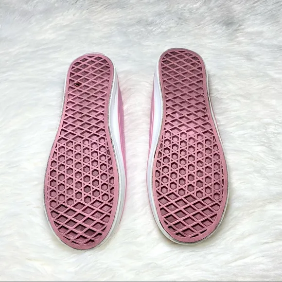 Rare Vans Women’s Slip On Pink Leather Shoes Size 6.5