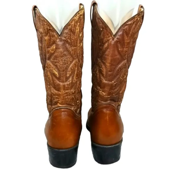 RARE Vintage Women’s Levi’s Beautiful Chocolate Leather Cowgirl Boots Size 10.5