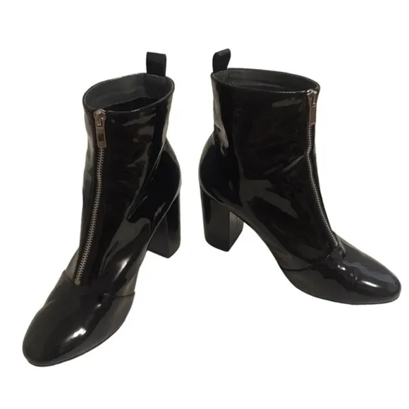 RAYE Belmont Patent Leather Zipper Booties