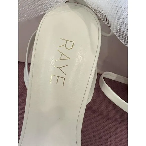 Raye Bubbly High Heels in Ivory 8 New with Box Womens Bridal Bow Sandals