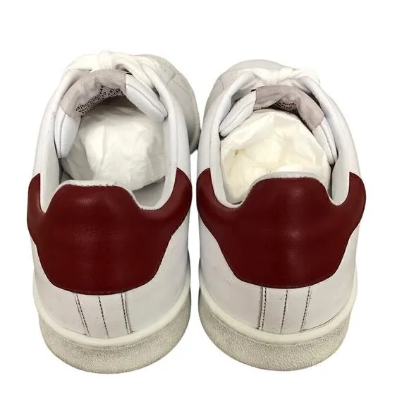 RE/DONE Tennis Sneakers Leather Low Top Trainer Shoes White Red NWOB Size 11
