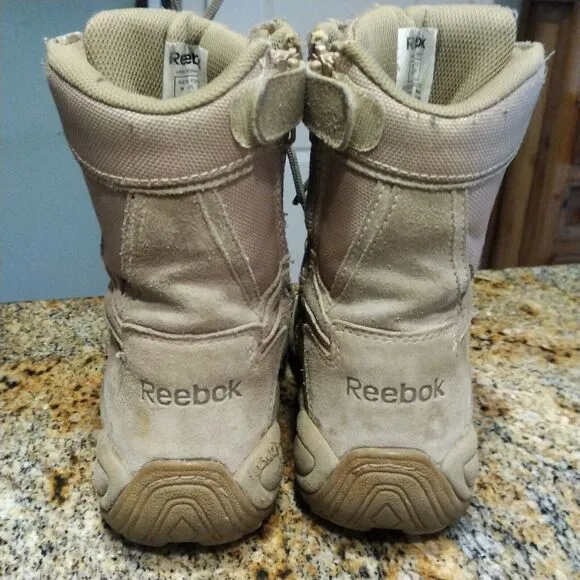 Reebok Rapid Response Tactical Boots Tan Beige 8&quot; Leather Men’s 5M Women’s 7M 7
